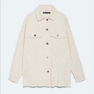zara oversized corduroy jacket in cream